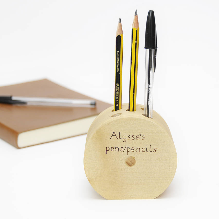 wooden pencil holder by cairn wood design