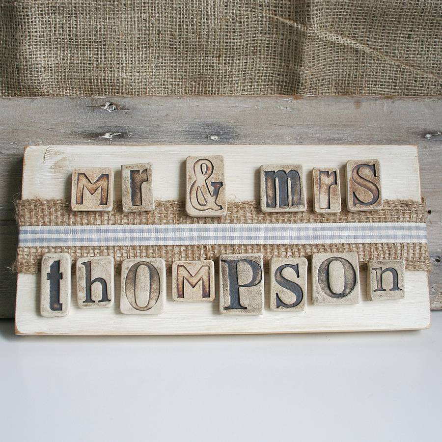 personalised �mr and mrs…� wedding sign by cherry pie lane