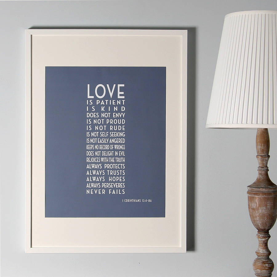 Art deco 'love is patient' canvas print by hopsack & olive ...