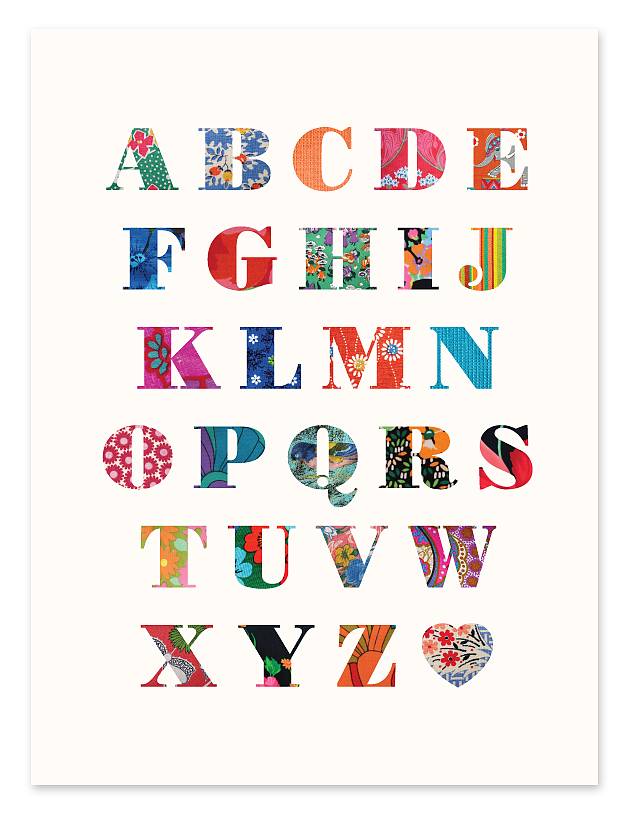 patchwork alphabet print by rukaruka