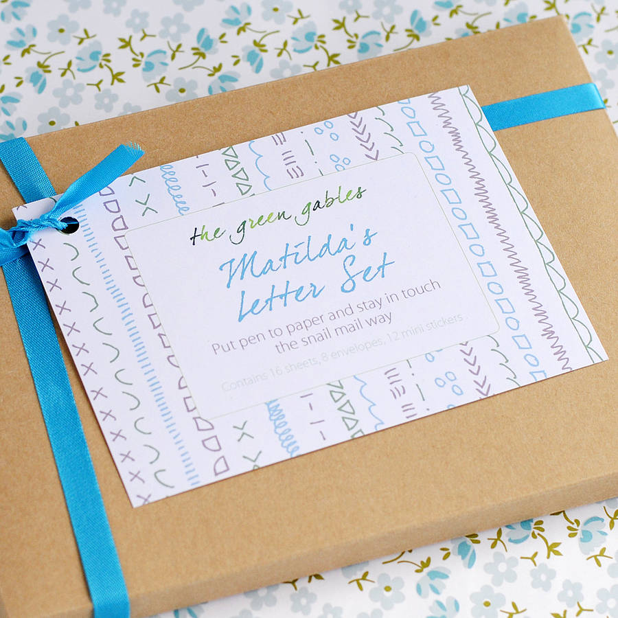 personalised doodles letter writing set by the green personalised doodles letter writing set by the green