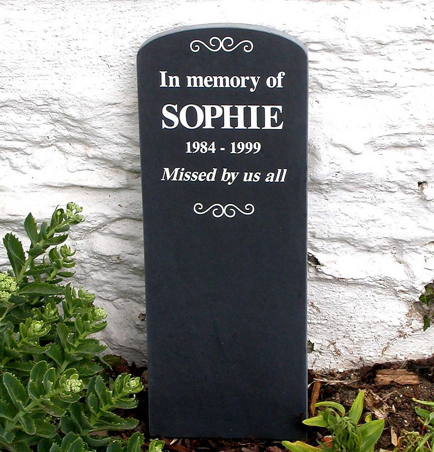 personalised slate headstone by england signs