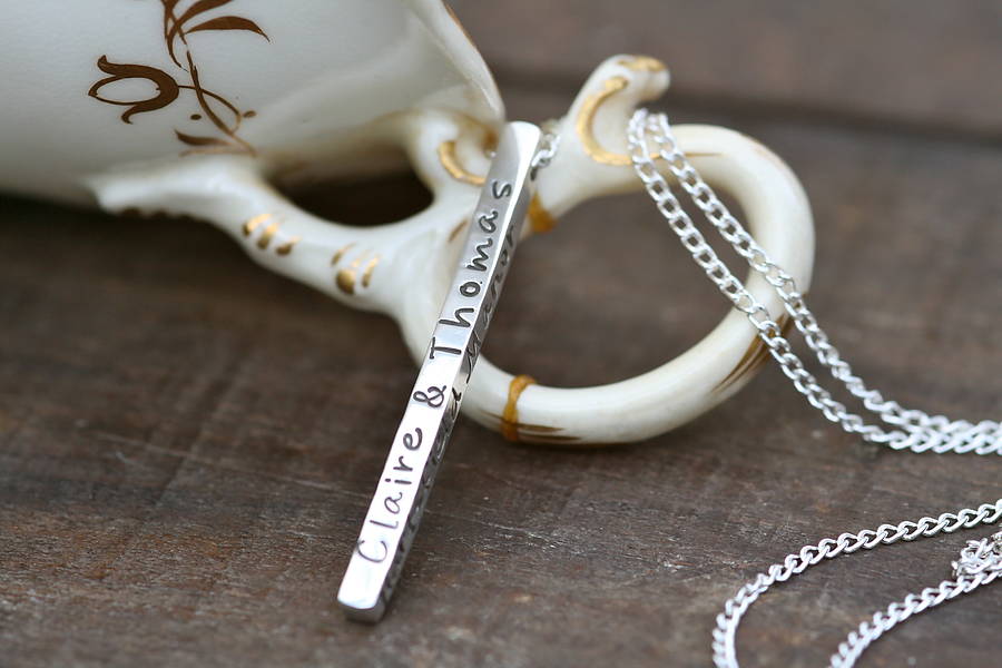 personalised bolt necklace by joulberry