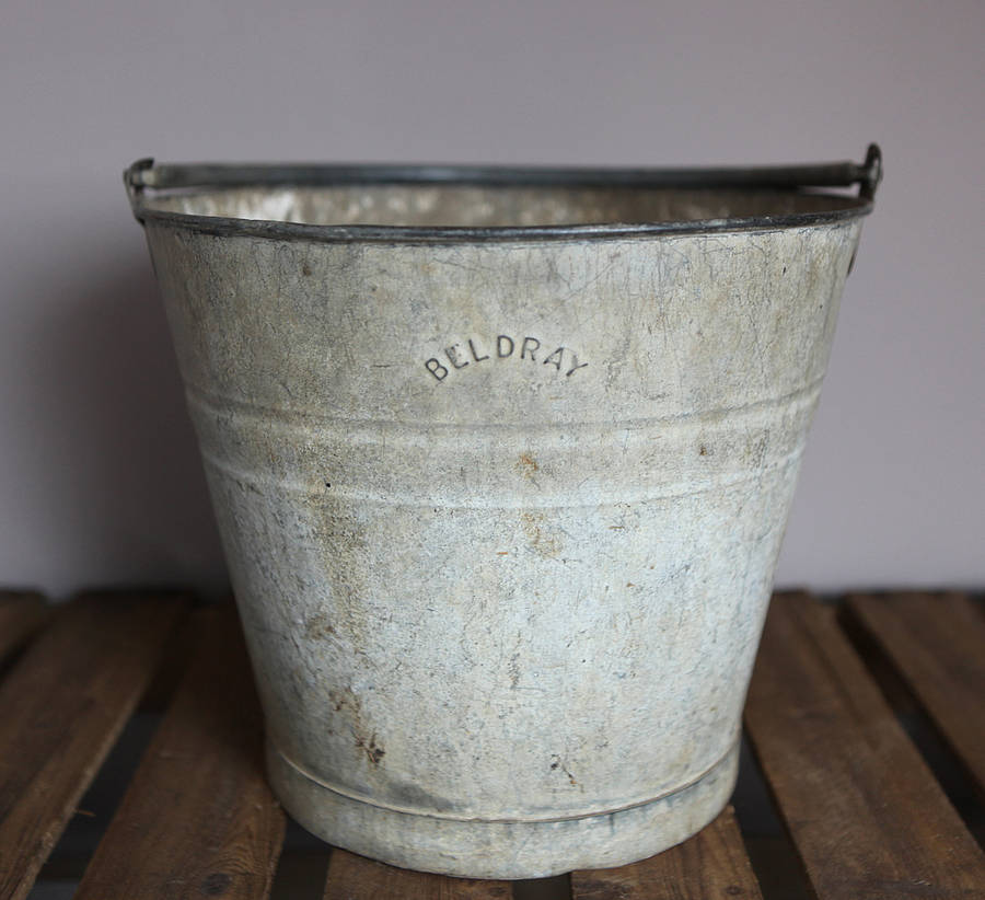 vintage metal bucket by homestead store