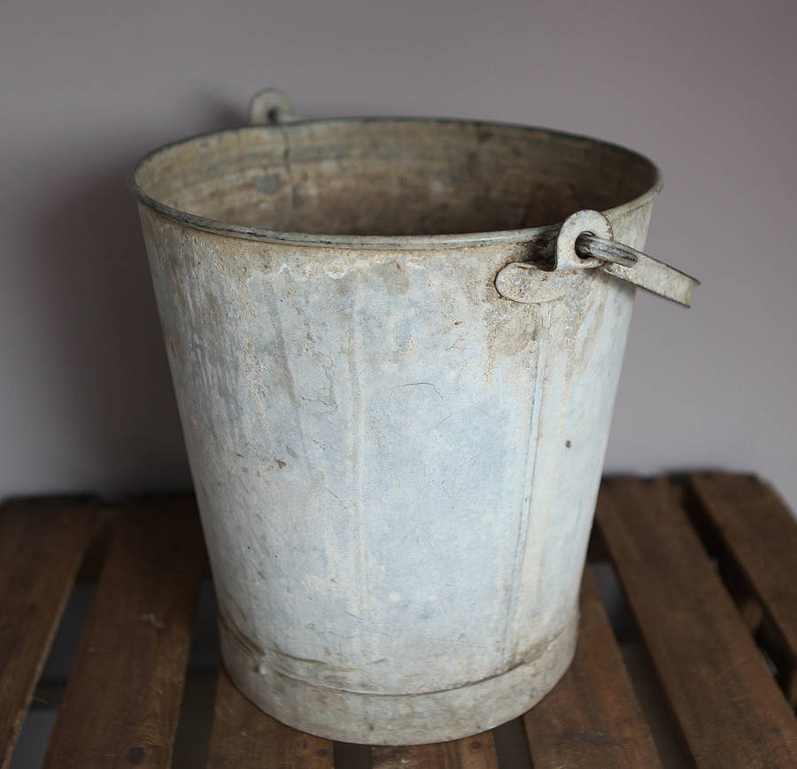vintage metal bucket by homestead store