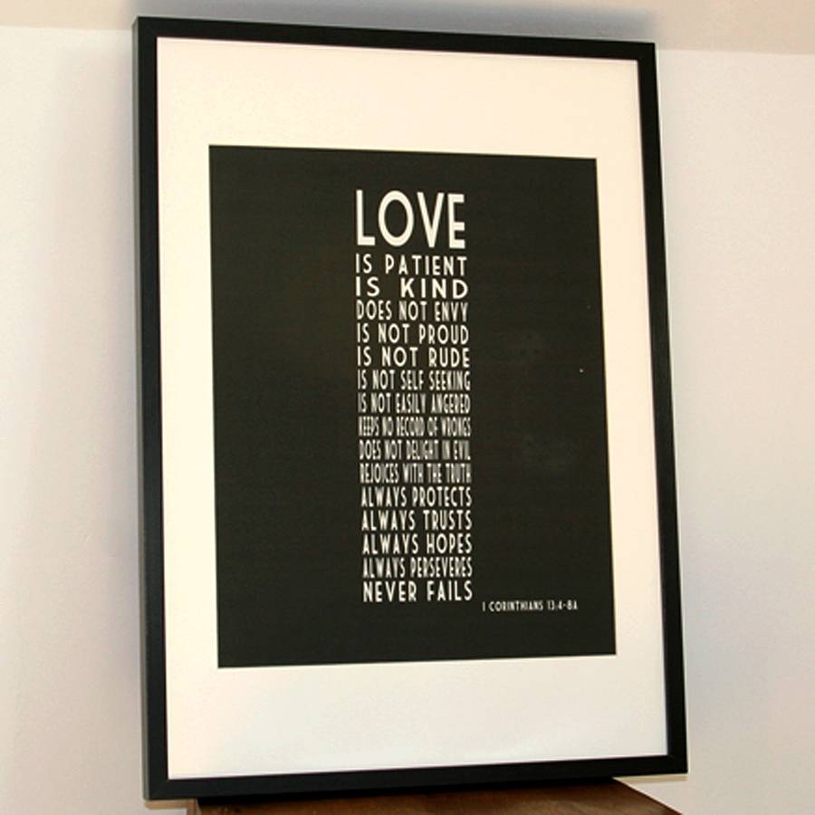 Art deco 'love is patient' canvas print by hopsack & olive ...