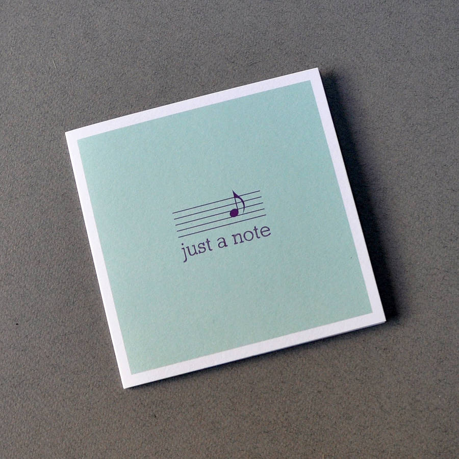 'just a note' greeting card by bold bunny