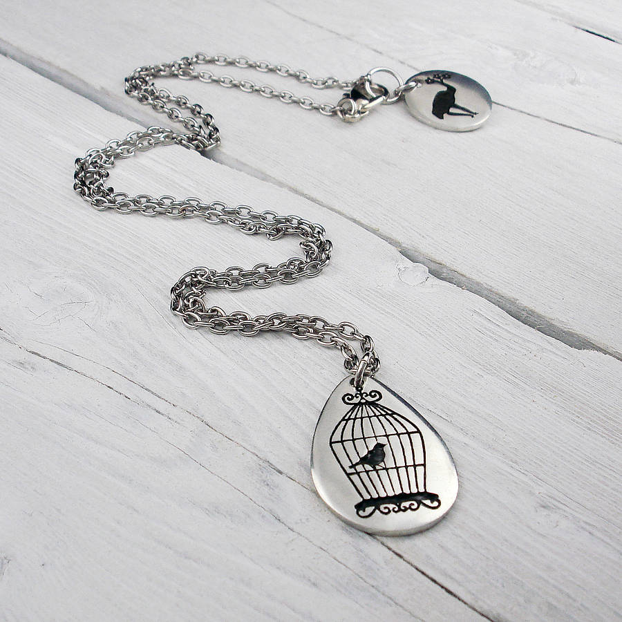 bird cage chain necklace by very beryl