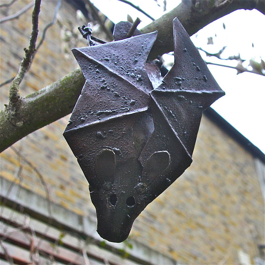 metal bat garden decoration by london garden trading