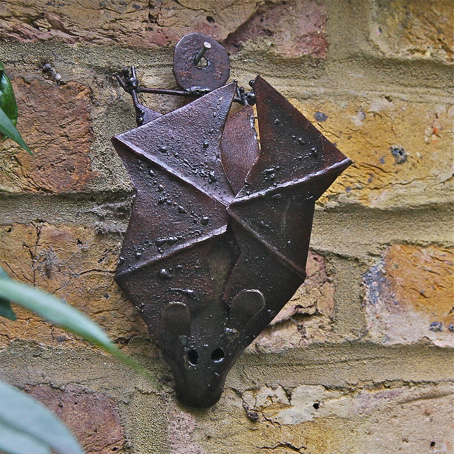 metal bat garden decoration by london garden trading