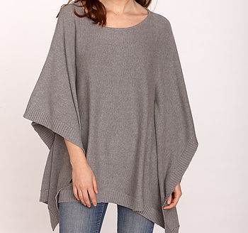 Cotton Cashmere Poncho By Kemp & Co 