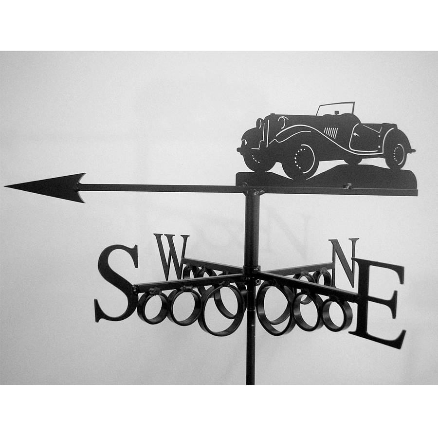 vintage sports car weathervane by black fox metalcraft
