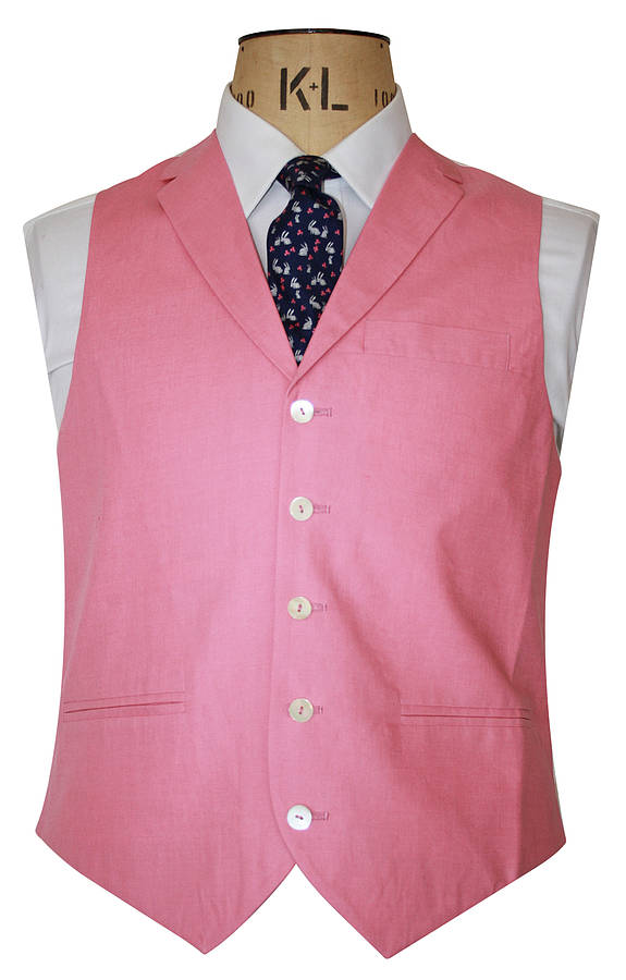 single breasted linen waistcoat with lapels by sir plus