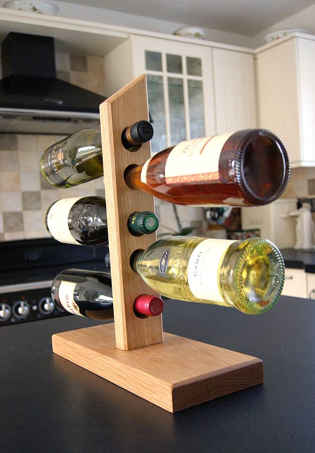 solid oak counter top wine rack by mijmoj design