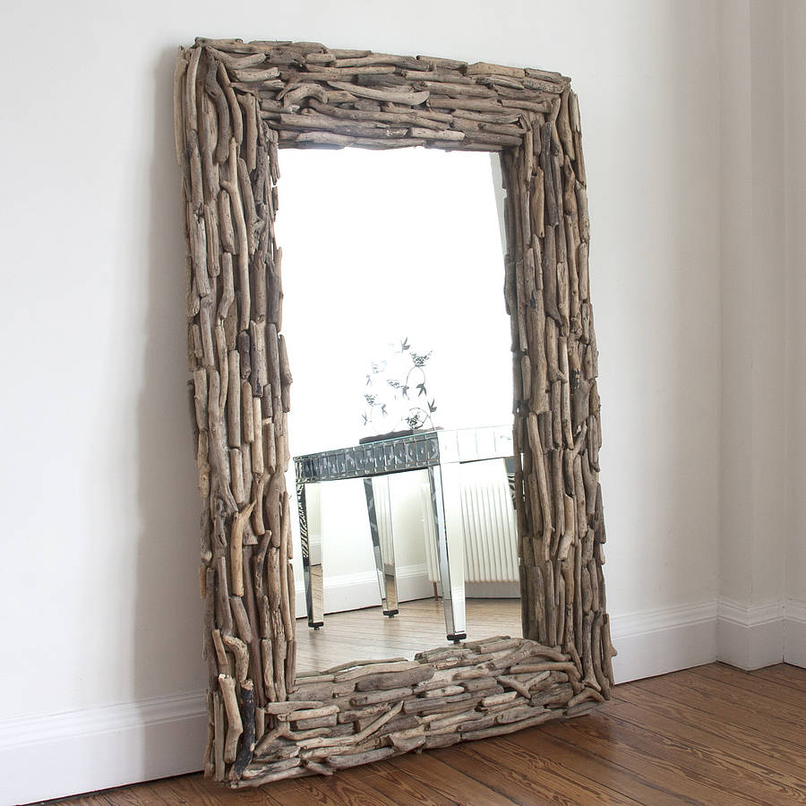 large rectangular driftwood mirror by decorative mirrors ...