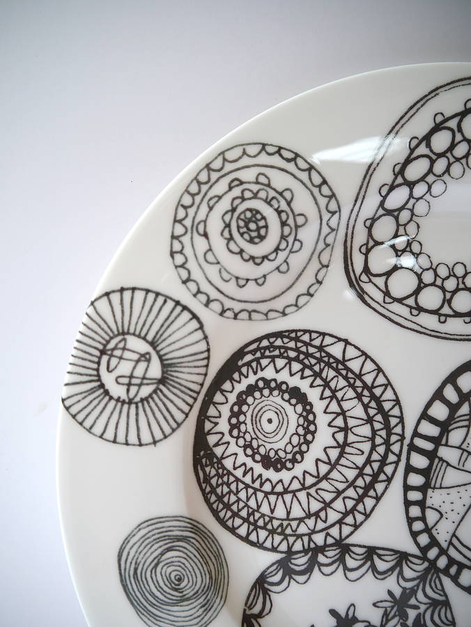 funky circles dinner plate by victoria mae designs