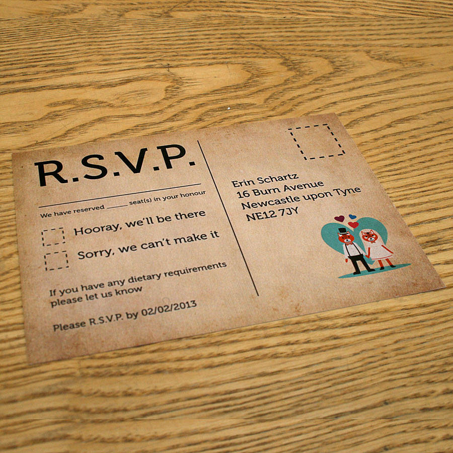 Rsvp cards for wedding invitations