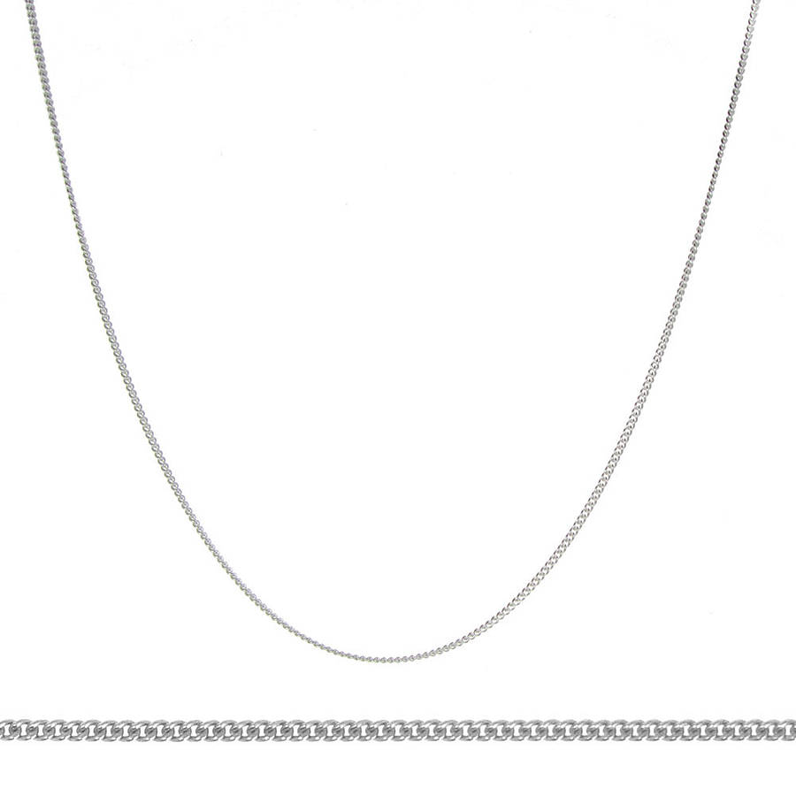 plain sterling silver necklace chain by black pearl