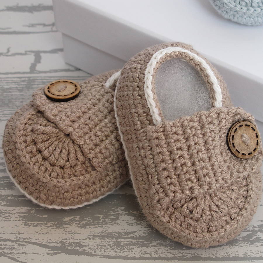 hand crochet bamboo baby shoes by attic 