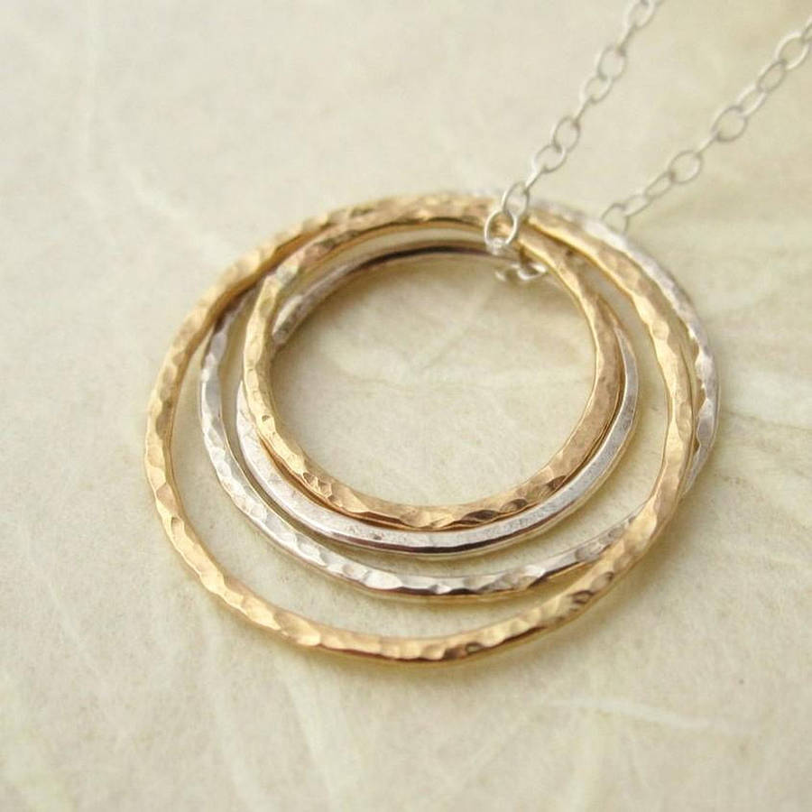 metal mixed textures necklace by mela jewellery