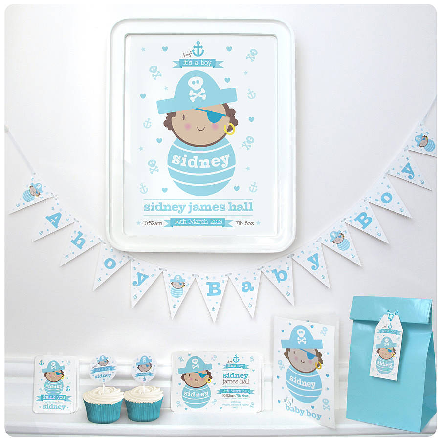 personalised baby boy bunting by joanne holbrook originals