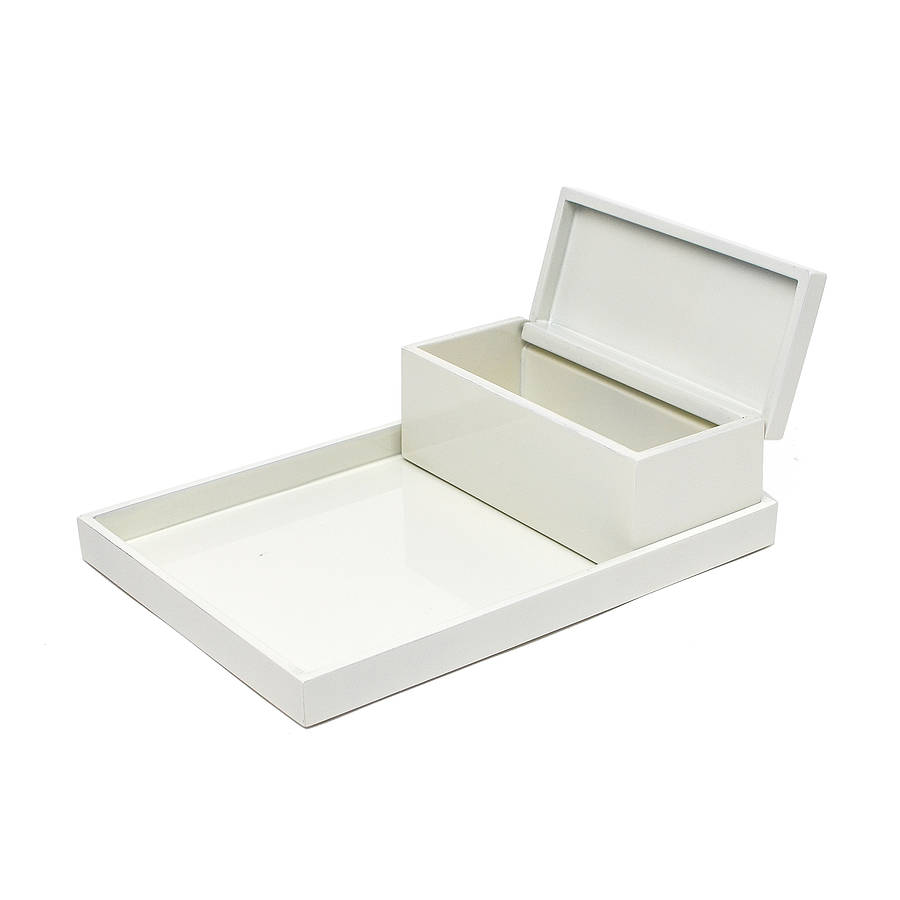 lacquer vanity tray and box set by nom living