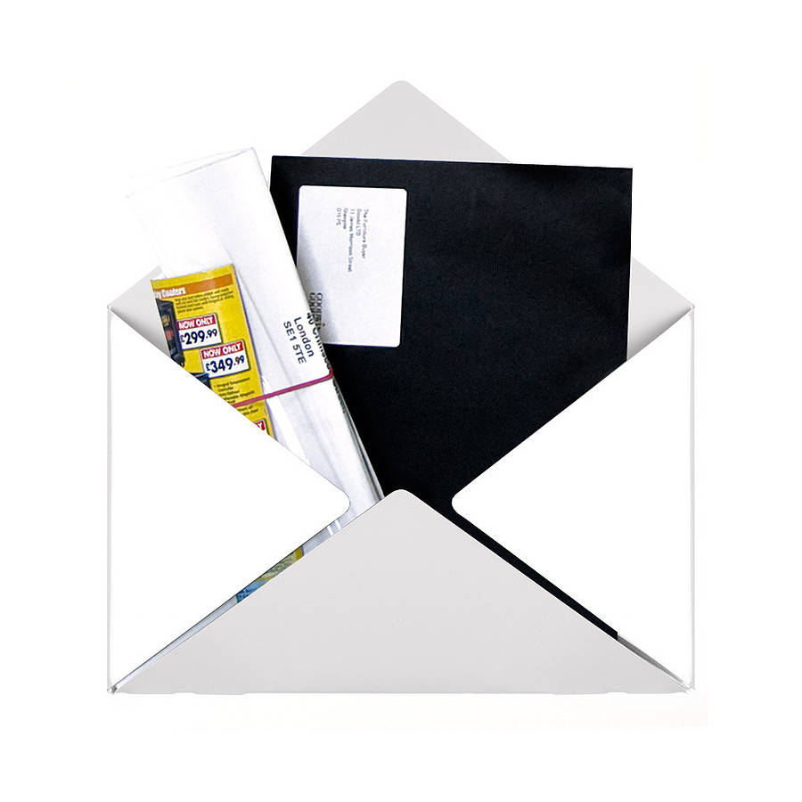 metal envelope mail box tidy by goodwin & goodwin