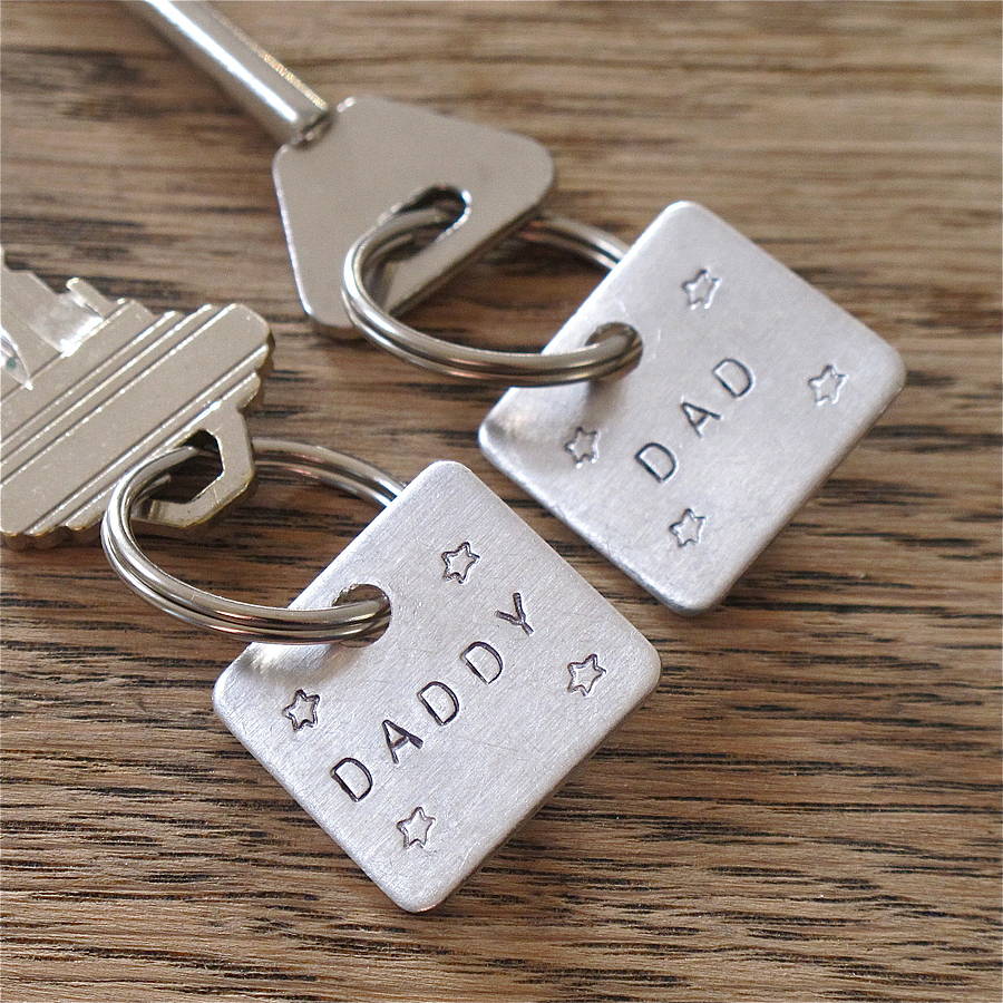dad / daddy square key ring by edamay