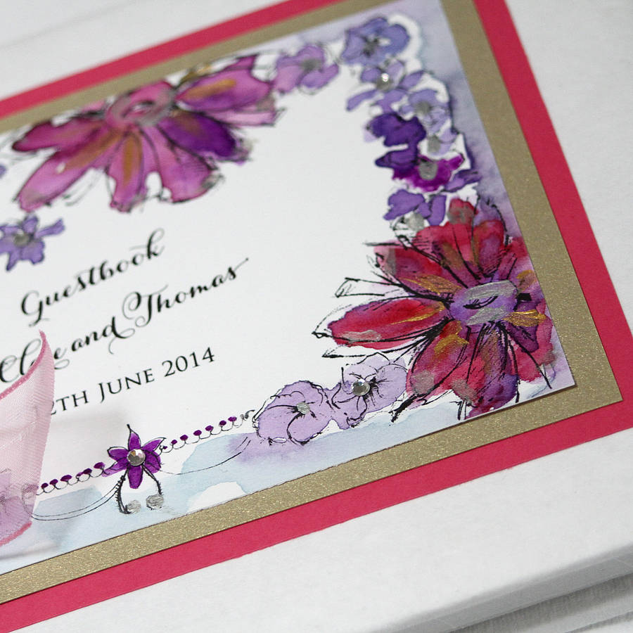 personalised hand painted guest book by 2by2 creative