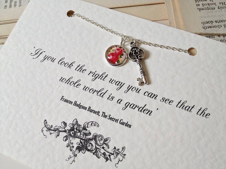 the secret garden key necklace by literary emporium