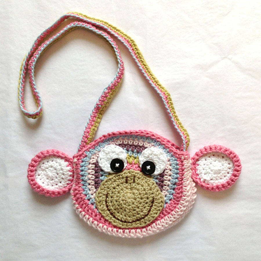 crochet monkey bag by ruby & custard