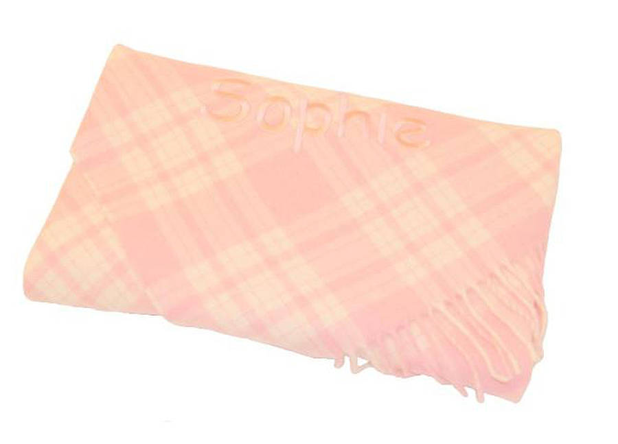 personalised pink merino wool baby blanket by babyfish