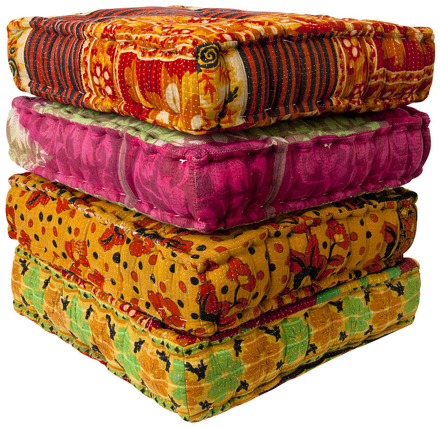 raja hand dyed cotton filled floor cushions by reason season time notonthehighstreet.com
