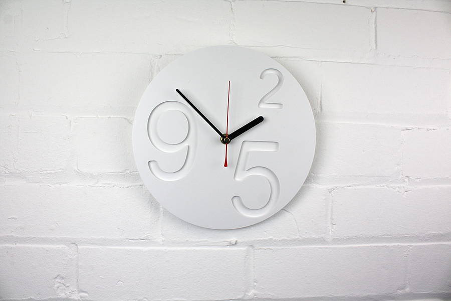 nine2 five zero clock modern wall clock by jollysmith