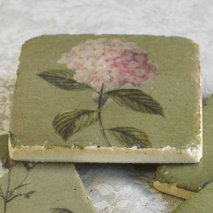 set of four ceramic garden flower coasters by dibor