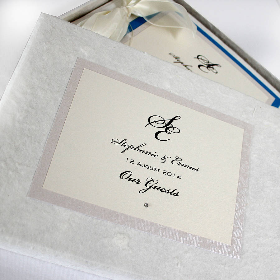 textured wedding guest book by 2by2 creative