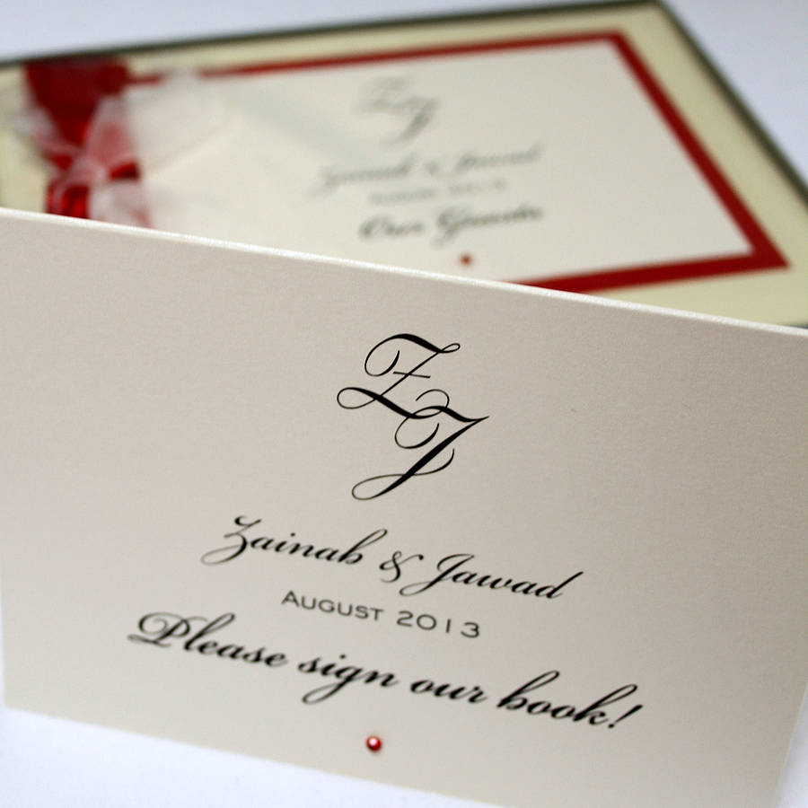 textured wedding guest book by 2by2 creative