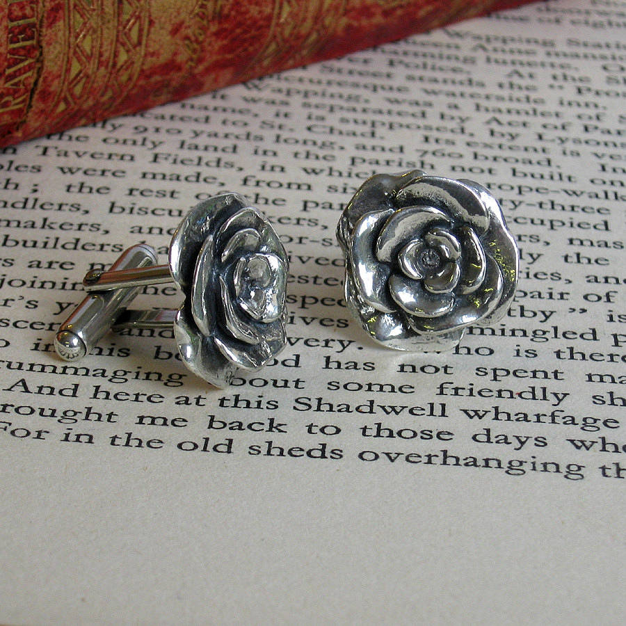 rose cufflinks by faith tavender jewellery