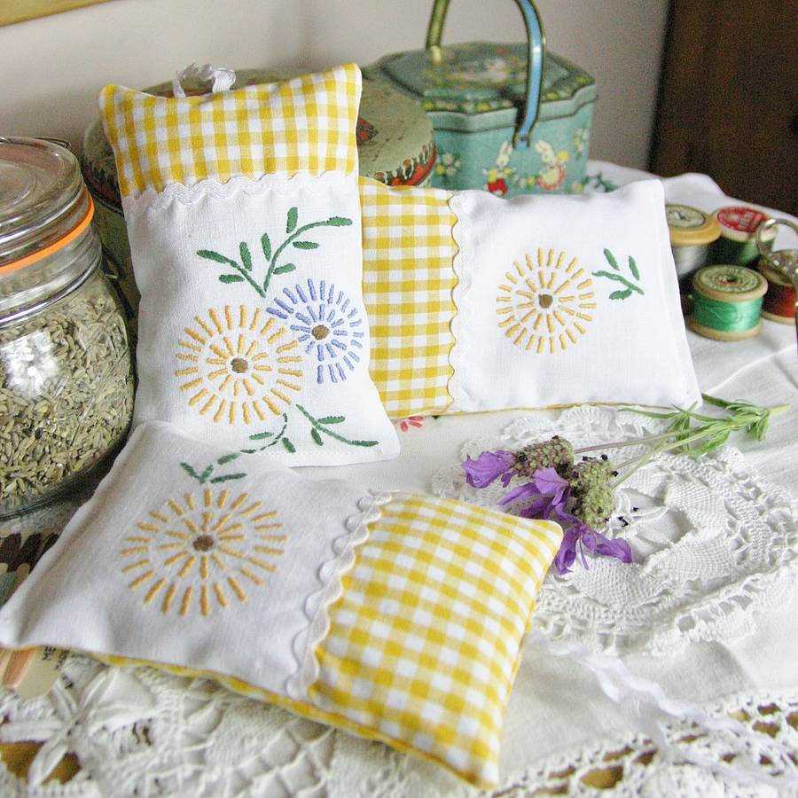 large hanging vintage lavender pillow by elm tree studio