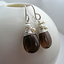 Smoky Quartz Pearl Woven Earrings By Sarah Hickey | Notonthehighstreet.com