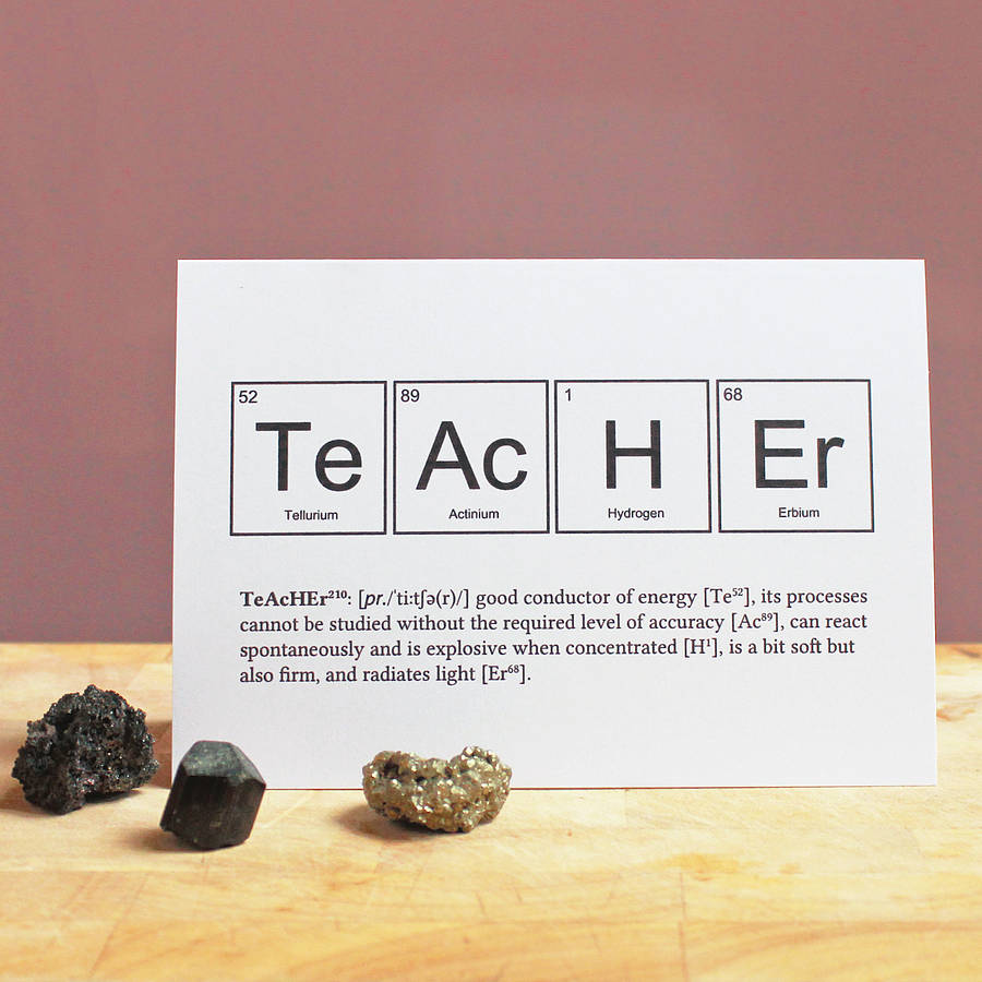 Teacher periodic table humourous card by newton and the 
