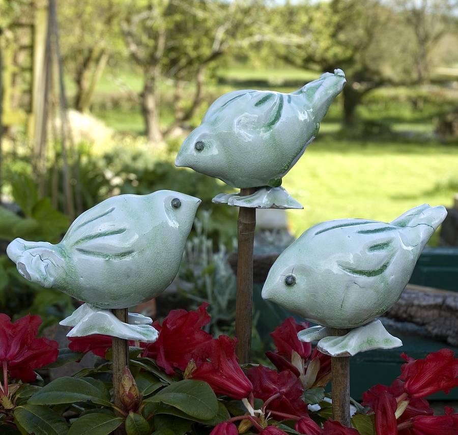 decorative garden bird sculpture by tythegston pottery designed by