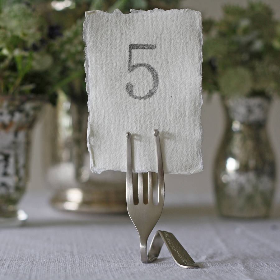 set of four fork place card holders by the wedding of my dreams
