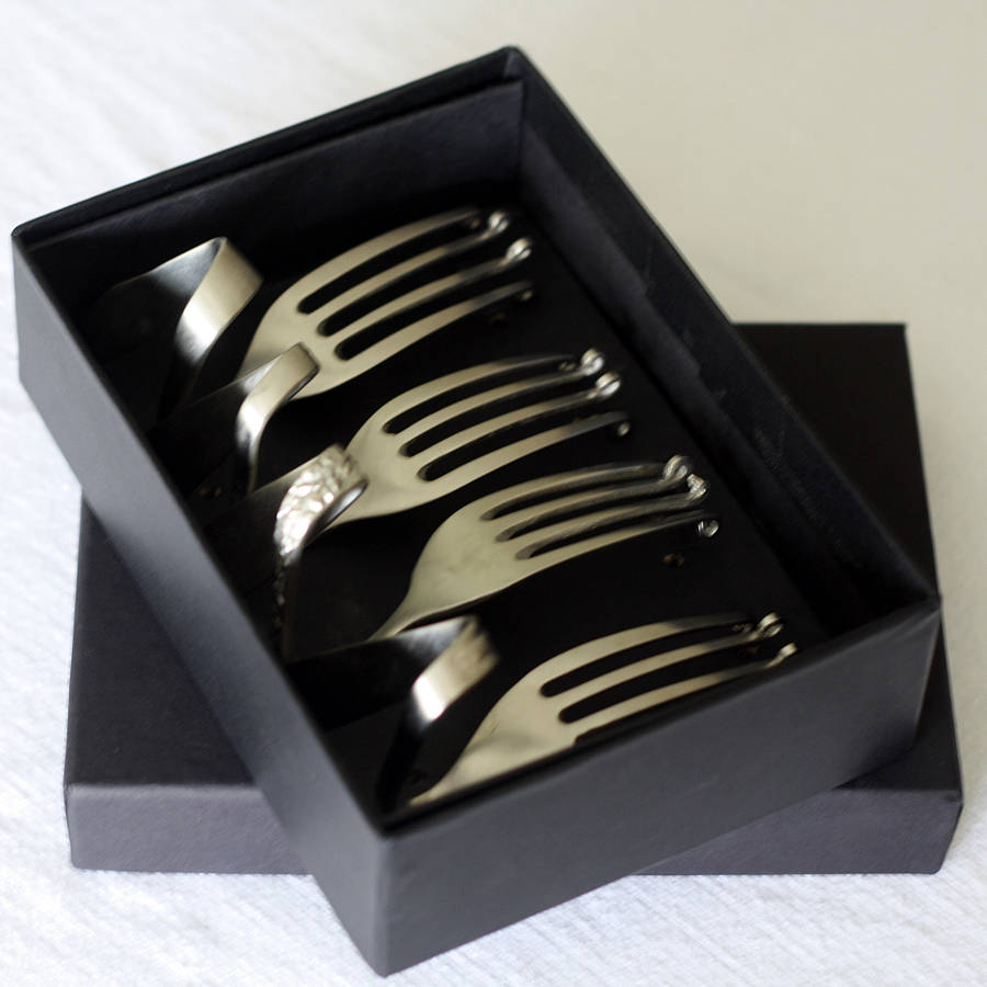 set of four fork place card holders by the wedding of my dreams