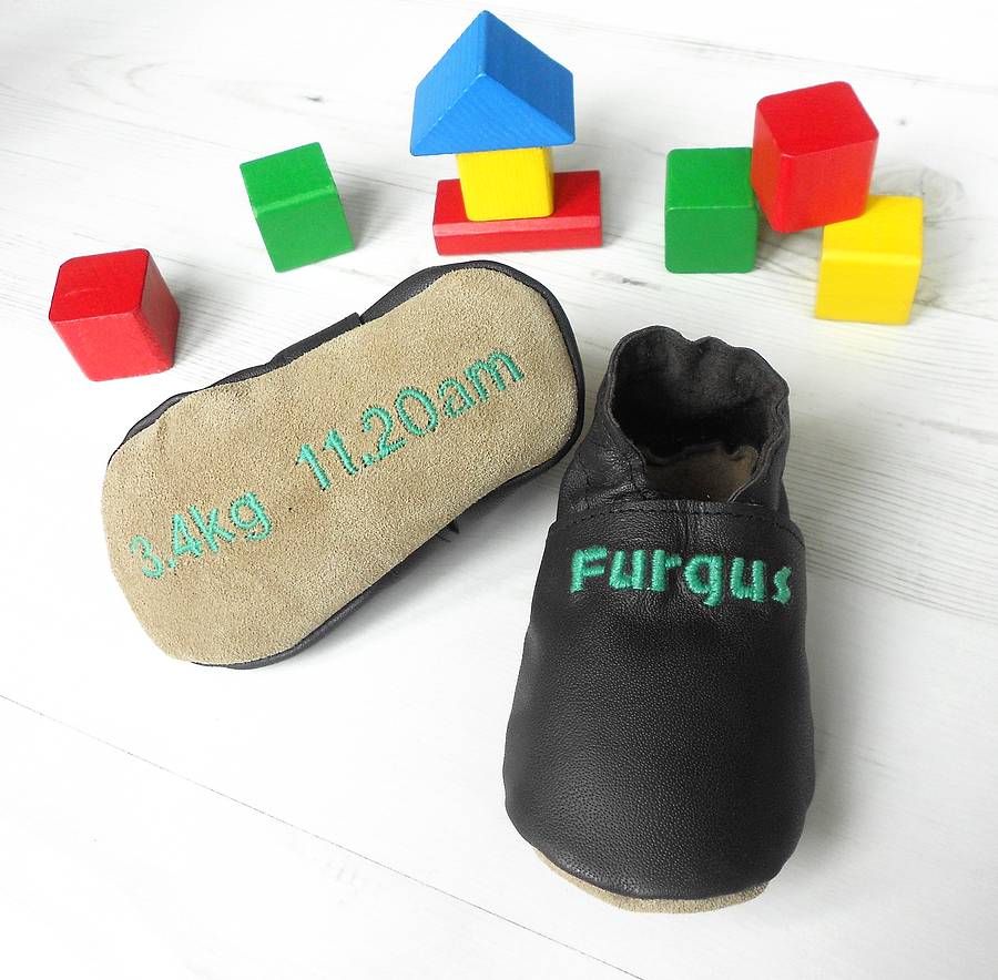 personalised mix 'n' match leather baby shoes by born bespoke