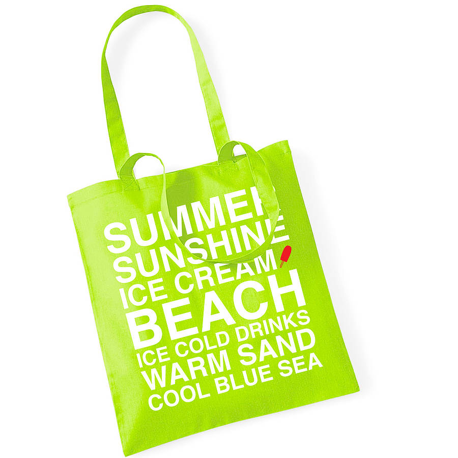 Summer Beach Cotton Tote Bag By Megan Claire Notonthehighstreet