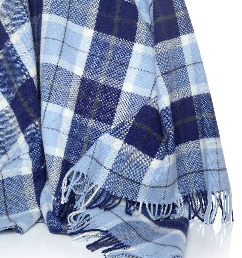 blue check throw by dreamwool blanket co.