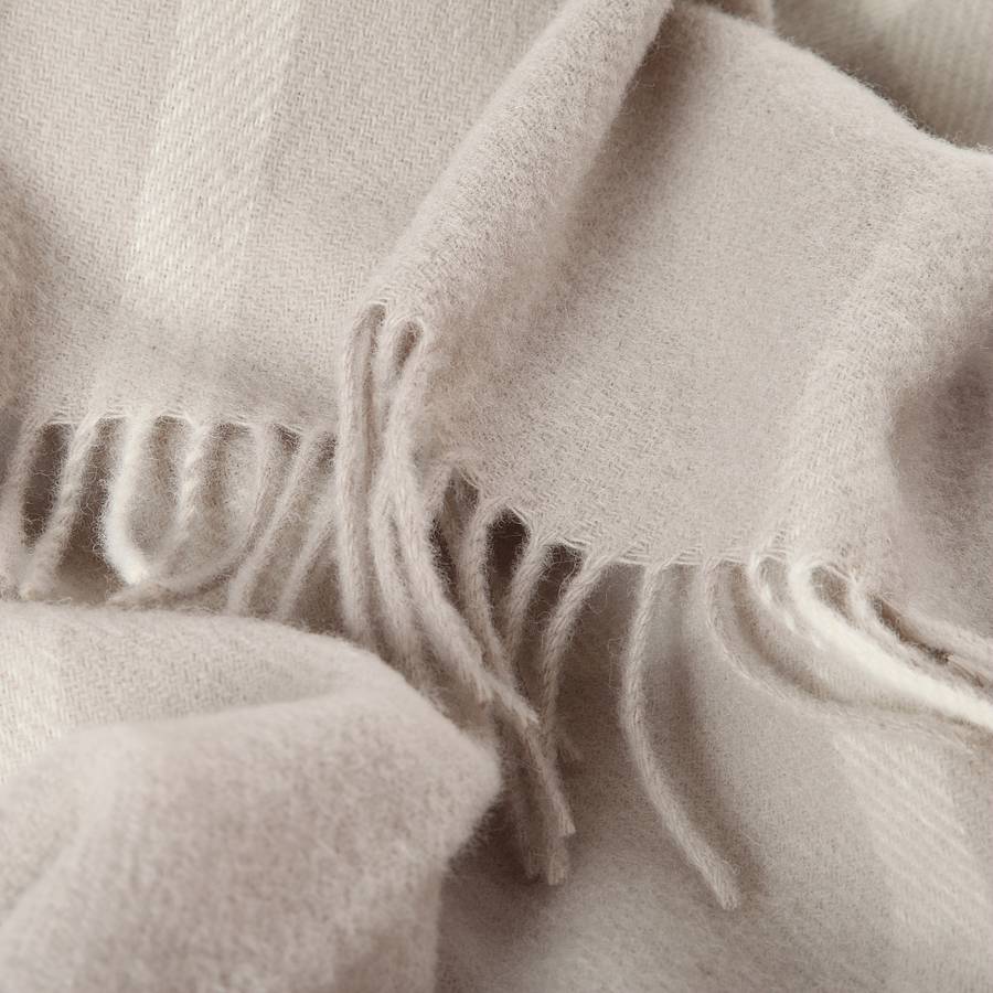 plain check beige throw by dreamwool blanket co.