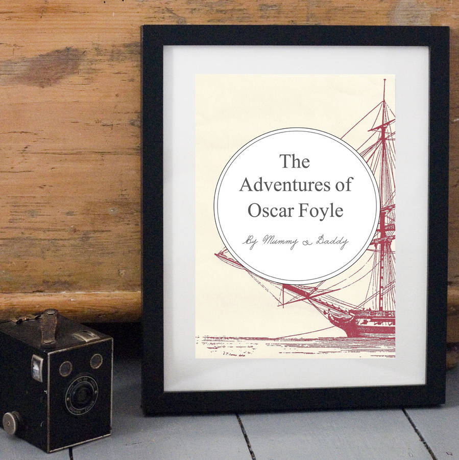 personalised book cover print by little pieces