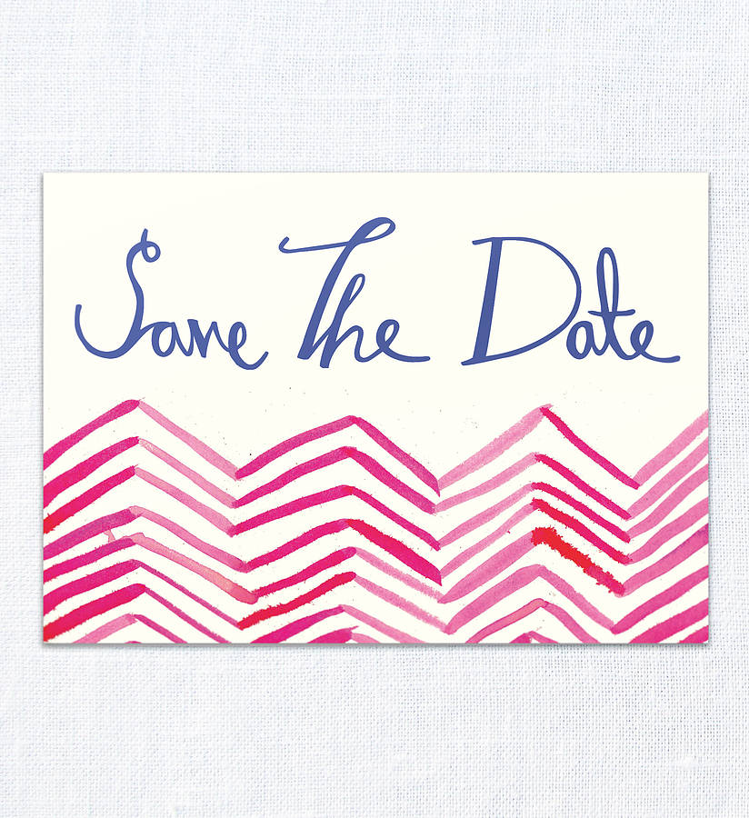 X 30 Fancy Chevron Save The Dates By Hollyhock Lane